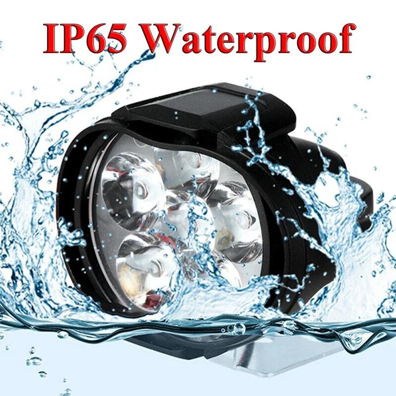 2Pcs Motorcycle Headlight High Brightness Waterproof Auxiliary Spotlights Scooters Modified Light Bulbs with Switch 6 LED Lamps