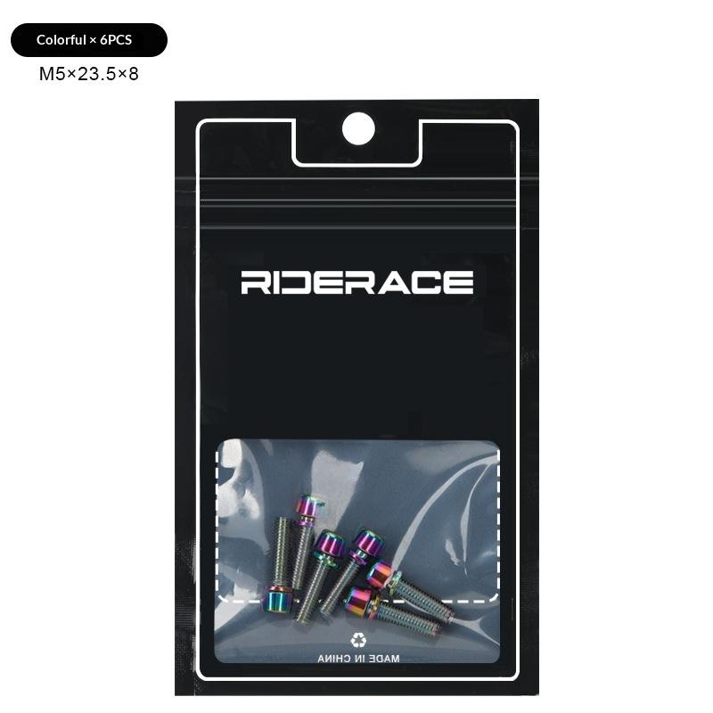 6Pcs Bike Handle Bar Stem Riser Bottle Holder Bolts M5*18Mm Titanium-Plated Colorful Steel Bicycle Handlebar Screws