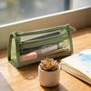 Clear Pencil Pouch Storage Grid Mesh Pencil Case with Handle and Zipper Clear Double-layer Pencil Pouch Marker Pouch Travel Bag