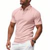 Summer Men's Solid-color Collared Short-sleeved Shirt Sporty Casual Shirt Top