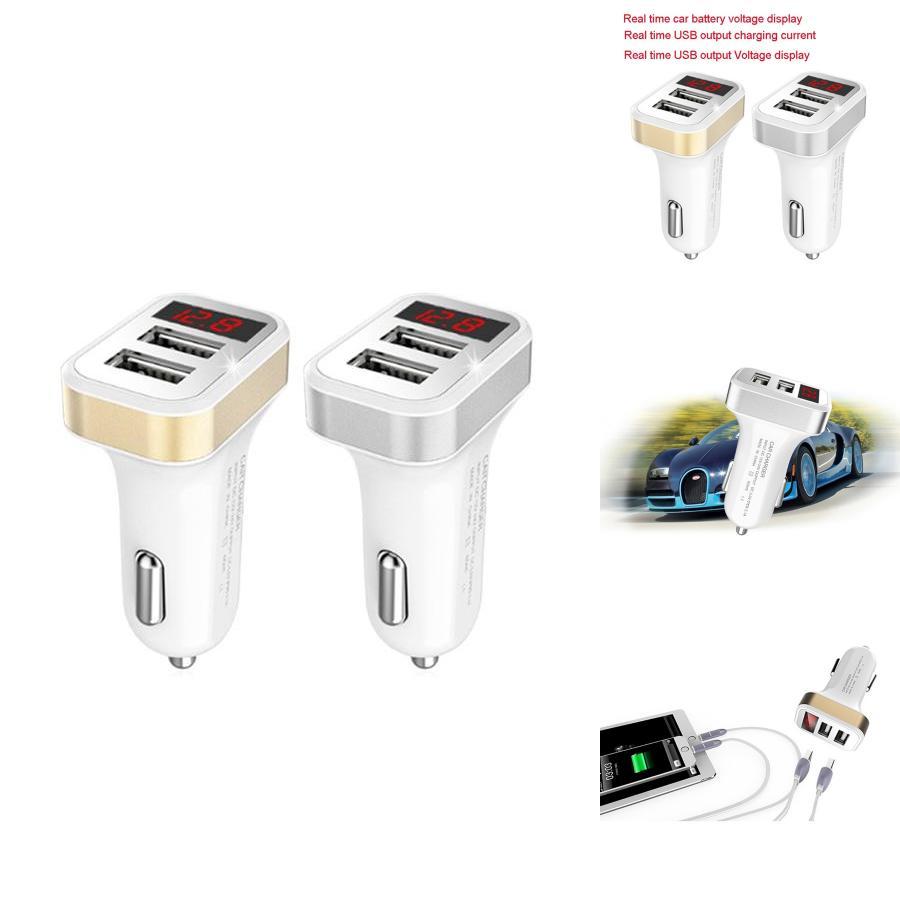 Premium Dual Usb Car Charger Adapter With Digital Led Voltage And Current Display