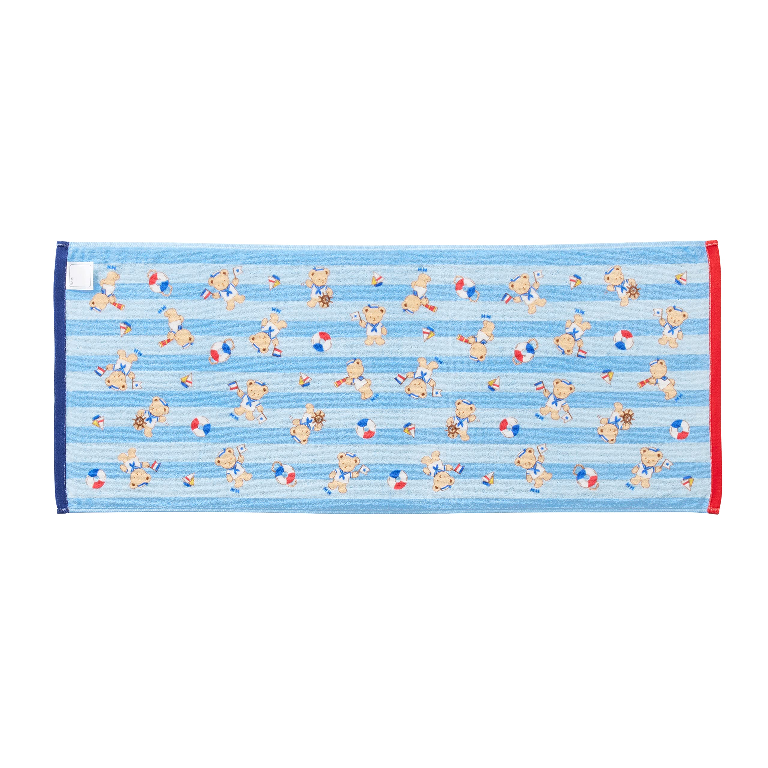 

Face Towel Towel 34 x 85cm Cotton Made in Japan Bear Boys Girls Baby Kids Clothes Blue [MIKI HOUSE] 100% Children s 12-8102-491 синій