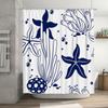 Blue Marine Life Shower Curtain With Starfish Design For Bathroom Decoration White Blue 72 X 84 Inches |