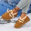 Fashion Soft Thick Bottom Furry Casual Shoes Women 2025 Winter Warm Short Plush Flats Shoes Metal Buckle Non Slip Snow Boots for Woman