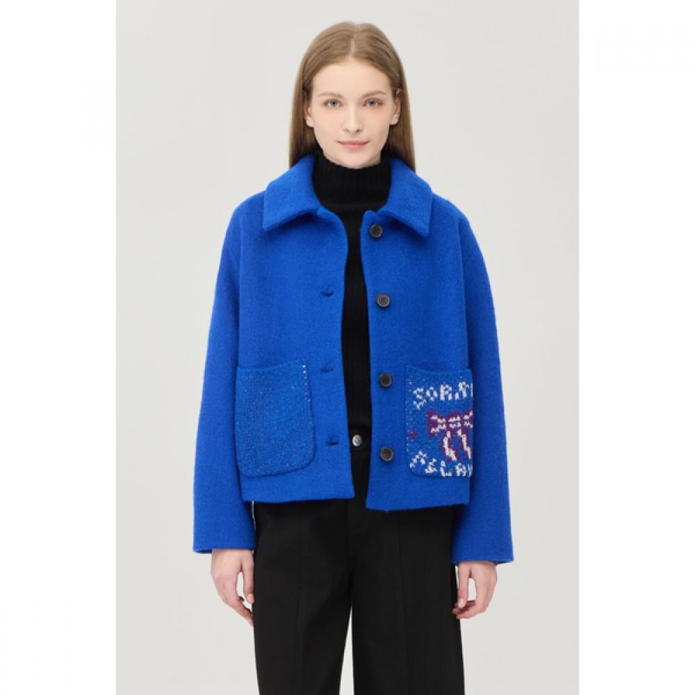 Джемпер Benetton из смесовой шерсти с жаккардовым карманом Bajpe2561 beige (BG)/44(66)