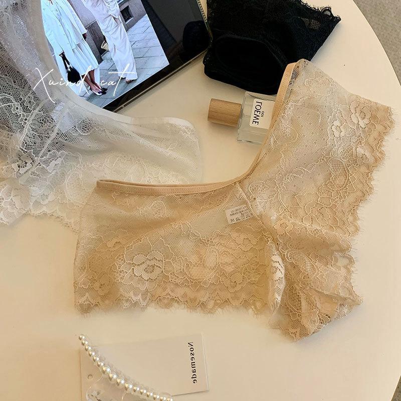 Ladies Seductive Lace Sexy Low Waist Cross Pure Desire Safety Pants Panties