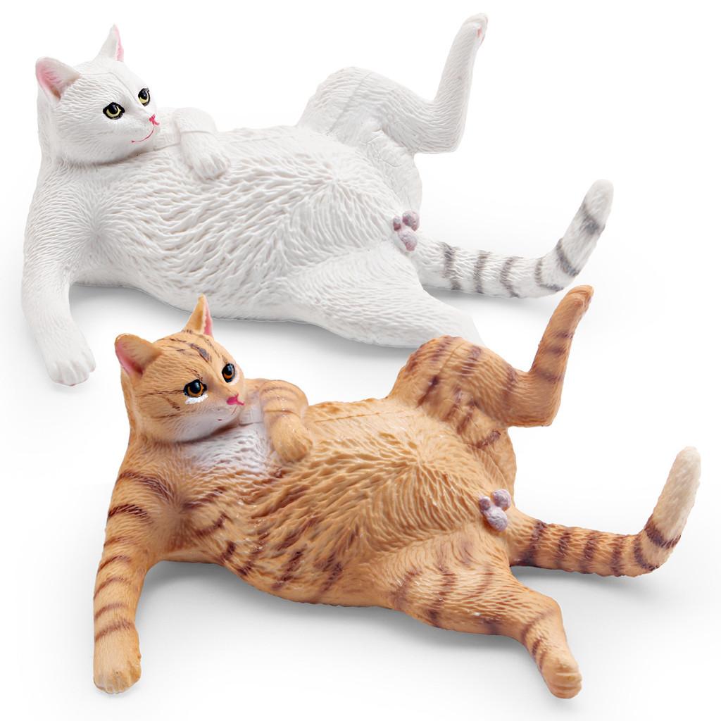 Kids Pet Cat Model Toy Pvc Realistic Drinking Cat Decor For Home And Play