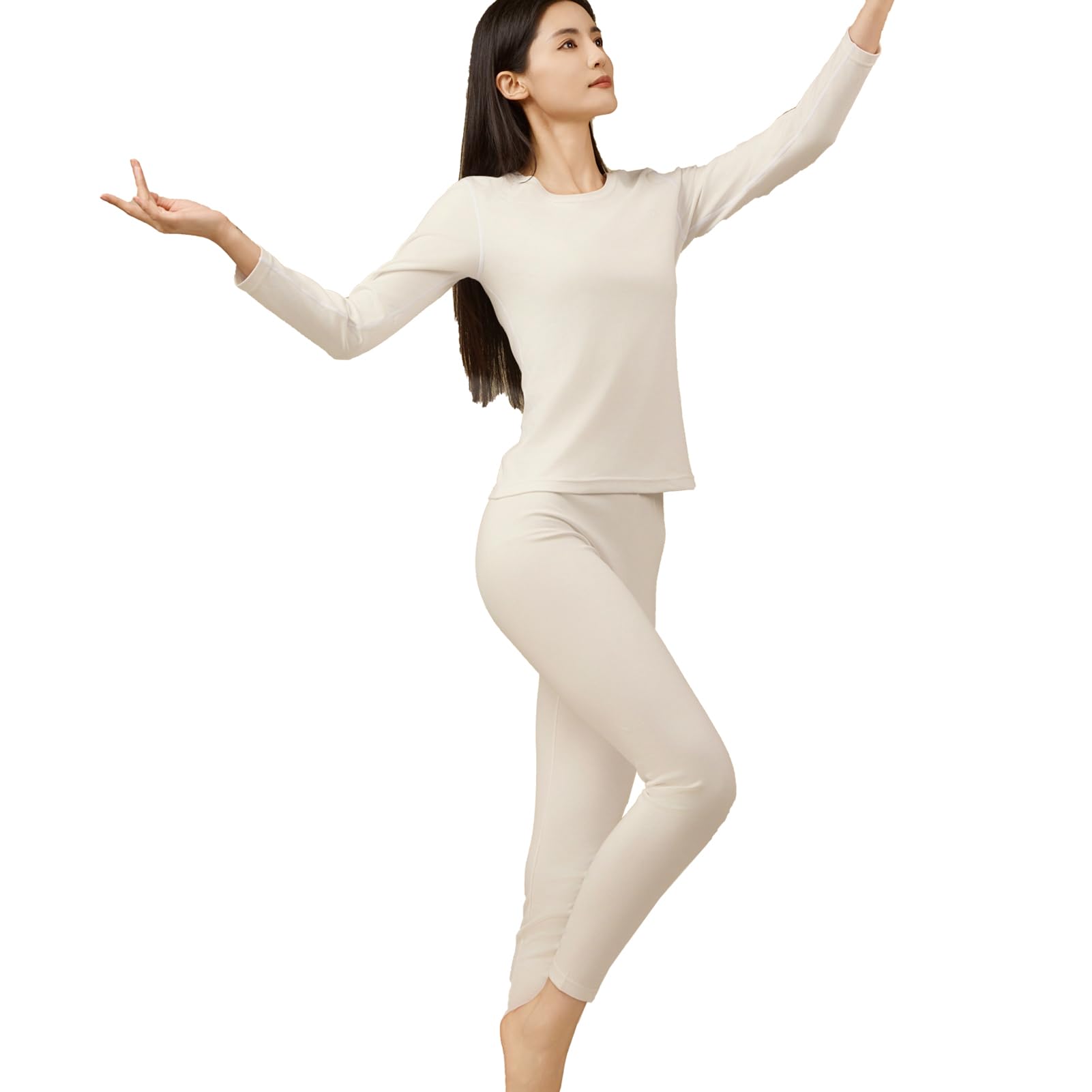 

Hot House Теплое Зимнее Термобелье Стрейч Размер M Женское, 100% Хлопок, Нижнее белье, Облегающее, Белое, белый