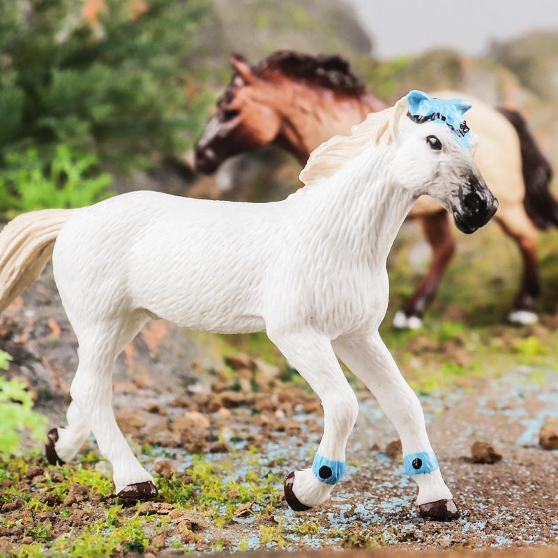 Oenux Grassland Wild Steed Farm Animal Small Horse Model Action Figures PVC Home Decoration Figurines Collection Toy Kid Gift