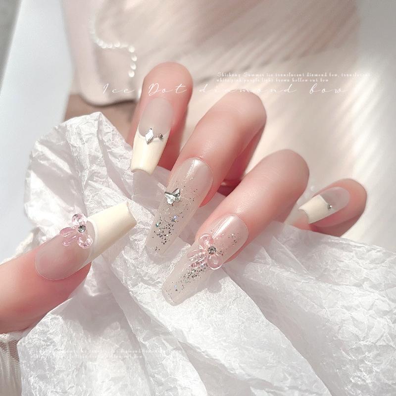 10Pcs Transparent 3D Nail Art  Bow Charms Accessories Parts For Manicure Nails Decoration Supplies