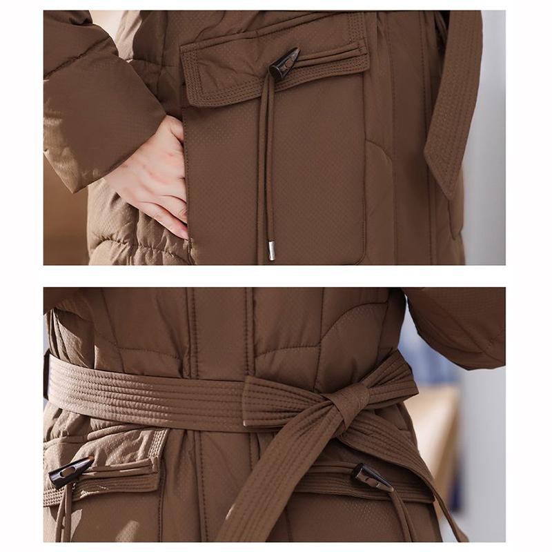 Iarnă Femei Palton Puf Parka Jachete Puf Lung Slim Guler Blană Glugă Parka Mamă Paltoane Calde Îmbrăcăminte Exterioară