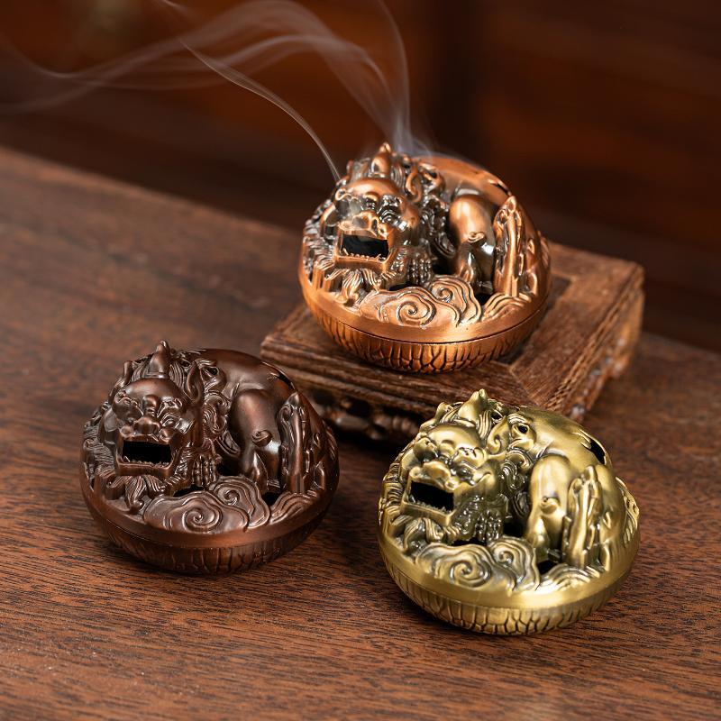 Alloy Hollow Incense Burner Stickless Powder Incense Holder Portable Aromatherapy Decor for Home Yoga Meditation