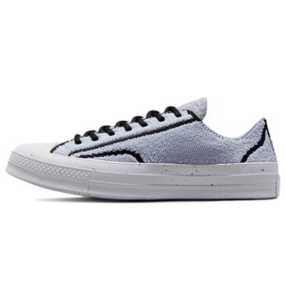 1970s Renew Chuck Taylor All Star Comfortable and Versatile Low-Top Espadrilles Unisex Light Grey Blue