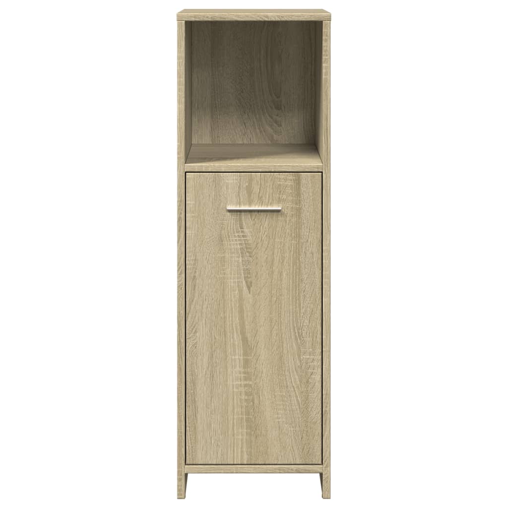 3 Piece Bathroom Furniture Set Sonoma Oak Wood Based Panel
