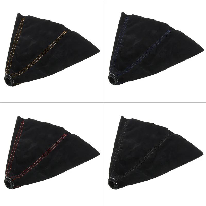 Car Gear Shift Collars Covers Red/Black/Yellow/Blue Suede PU Leather Gear Stick Shift Shifter Knob Cover Boot Gaiter