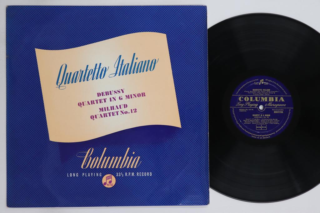 LP Record QUARTETTO ITALIANO - Debussy Quartet In G Minor / Milhau 33CX1155 COLUMBIA 1954 UK Classical Used