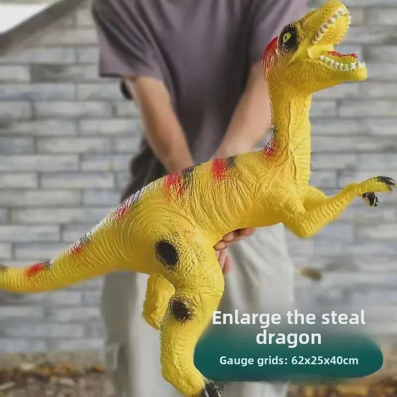 Jucării dinozaur mari cu gel moale și sunet: Modele Tyrannosaurus Rex și Triceratops pentru băieți