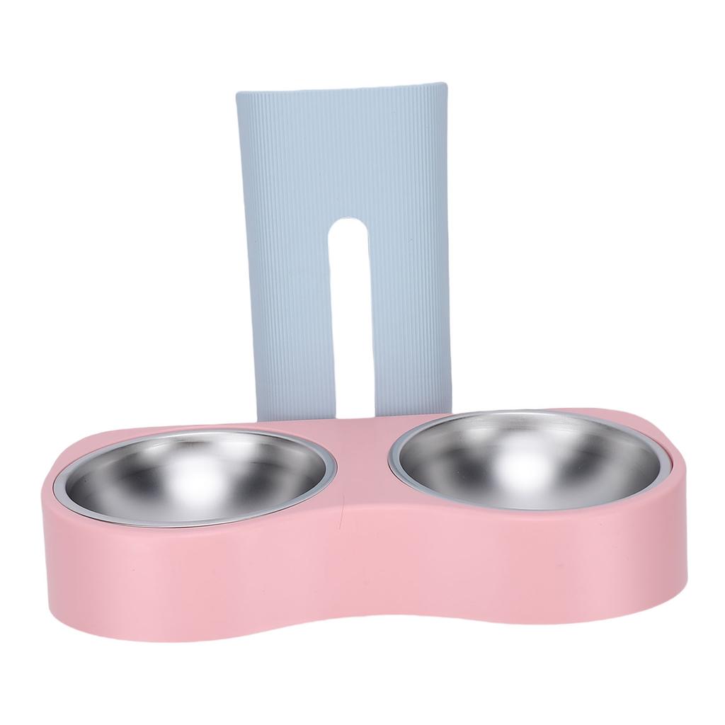 Wall Mounted Pet Feeding Bowl Stainless Steel Height Double Bowls Wall Pet Dish Feeding Station