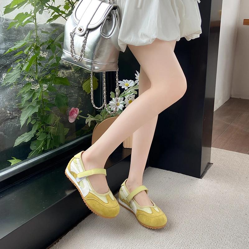 Fashion 2025 Summer Women's Vulcanize Shoes Mary Jane Flats Casual Outdoor Walking Sneakers Comfortable Light Rubber Sole Shoes Ladies