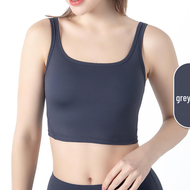 

Дышащий Ударопрочный Женский Спортивный Бюстгальтер для Бега и Йоги Small серый