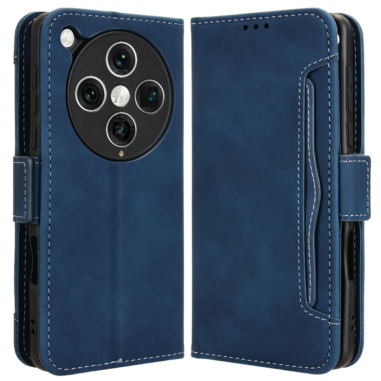 

For Oppo Find X8 Pro 5G Leather Case Phone Wallet Cover with Multiple Card Slots Blue