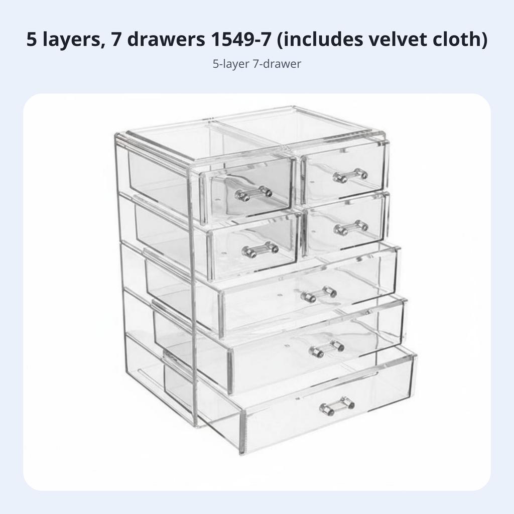 Clear Multi-Drawer Unit Removable Drawers Miniature Drawer Chest Transparent Design Debrisresistant for Makeup Users
