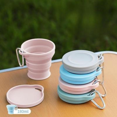 Tazza Pieghevole in Silicone 180ml Pieghevole Telescopica Mini Borraccia Portatile Tazza da Tè da Viaggio all'Aperto Tazza da Caffè con Coperchio