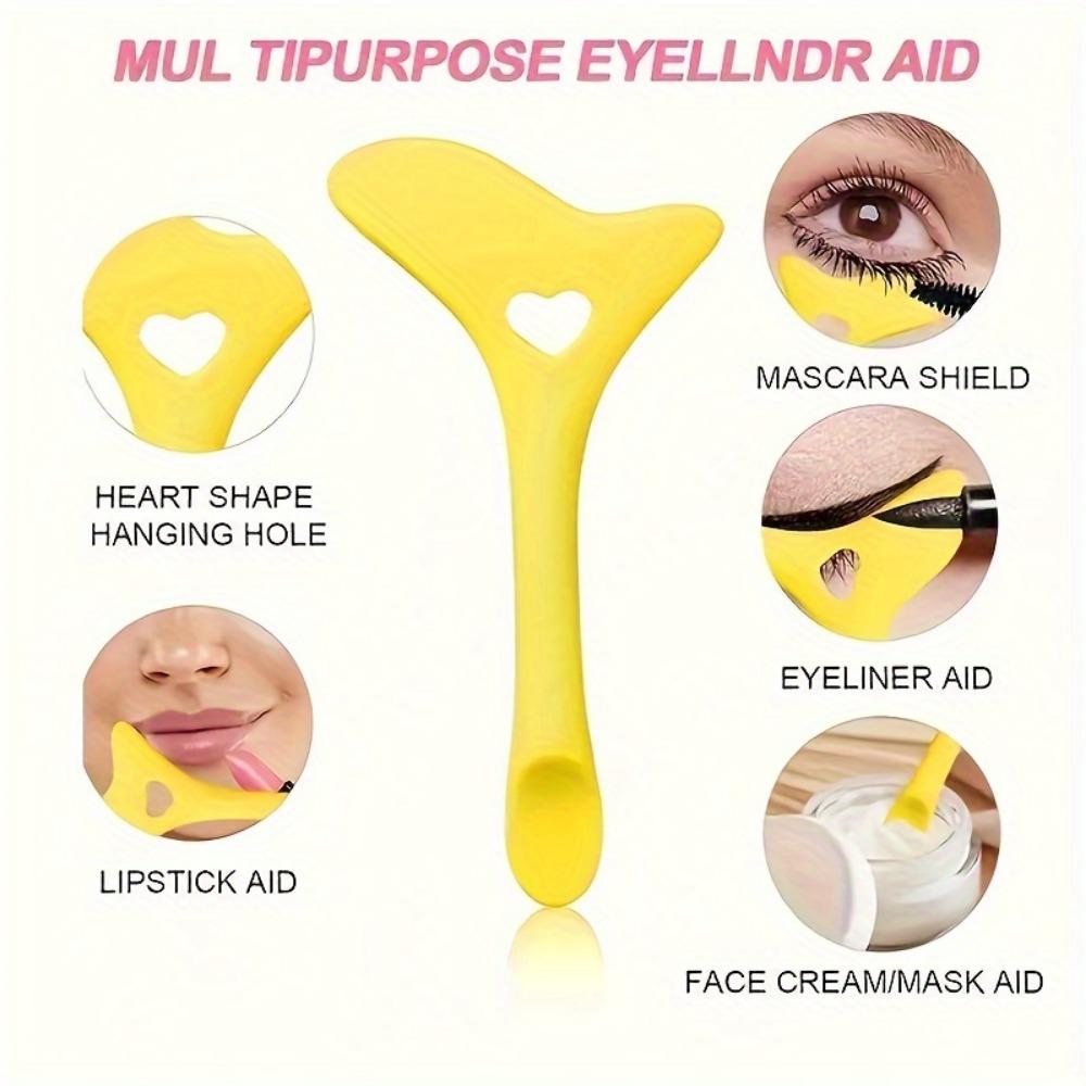 Silicone Eyeliner & Eyeshadow Stencil - Reusable, Smoky Eye Makeup Guide With Cat Shape Design For Quick Application