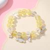Sanrio Cinnamoroll Crystal Beaded Bracelet - Handmade Cartoon Gift for Female Students, Friends, and Couples.