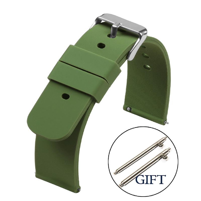 Silikon-Uhrenarmband 18mm 20mm 22mm 24mm Uhrarmband Smartwatch Armband Herren Damen Ersatz-Armband Weiches Rejot Uhrenband