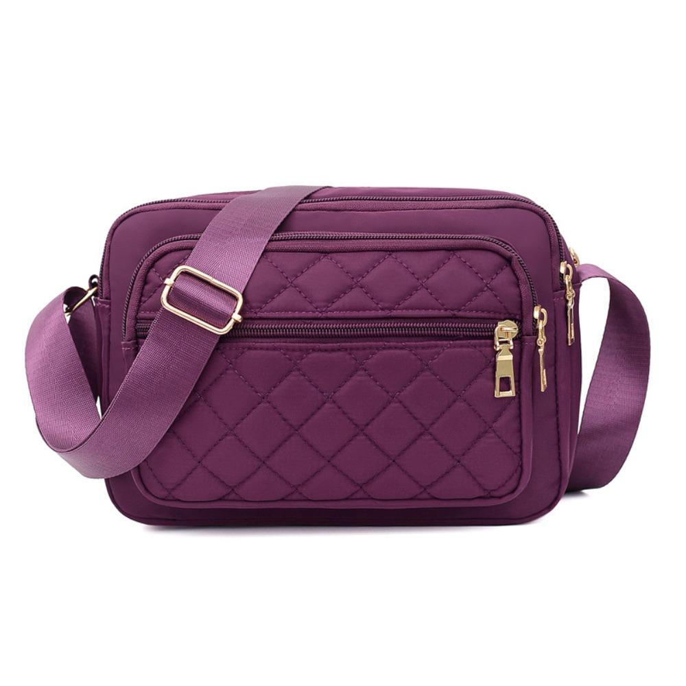 

Elegant Middle Aged Shoulder Bag Lattice Woman Messenger Bag Travel фиолетовый