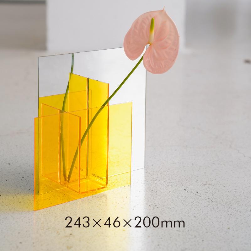 Acrylic vase 3D Geometry Acrylic Flower Pot Unique Tabletop Decoration Plant Flower Container Home Office Wedding Centerpiece