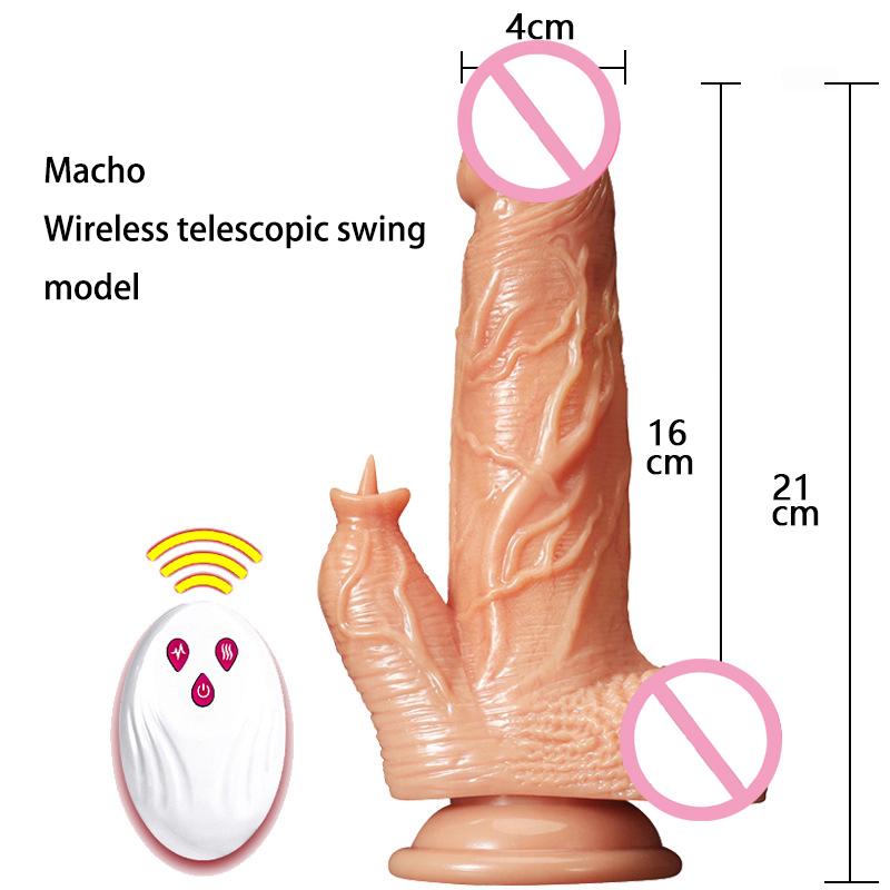 Telescopic Vibrating Dildos for Women Foreskin Testicles Dildo Anal Vaginal Stimulation Sex Toys Female Masturbation Heat Penis