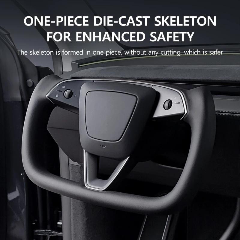 Nappa Leather Heated Steering Wheel Handle for Tesla Model Y Juniper 2025+ Personalized Racing Custom Steering Wheel Accessories