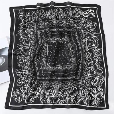 Fashion Print Silk Hairbands Scarf Women Spring New Elagant Floral Bandana Neck Kerchief Head Bands Foulard Female Scarfs