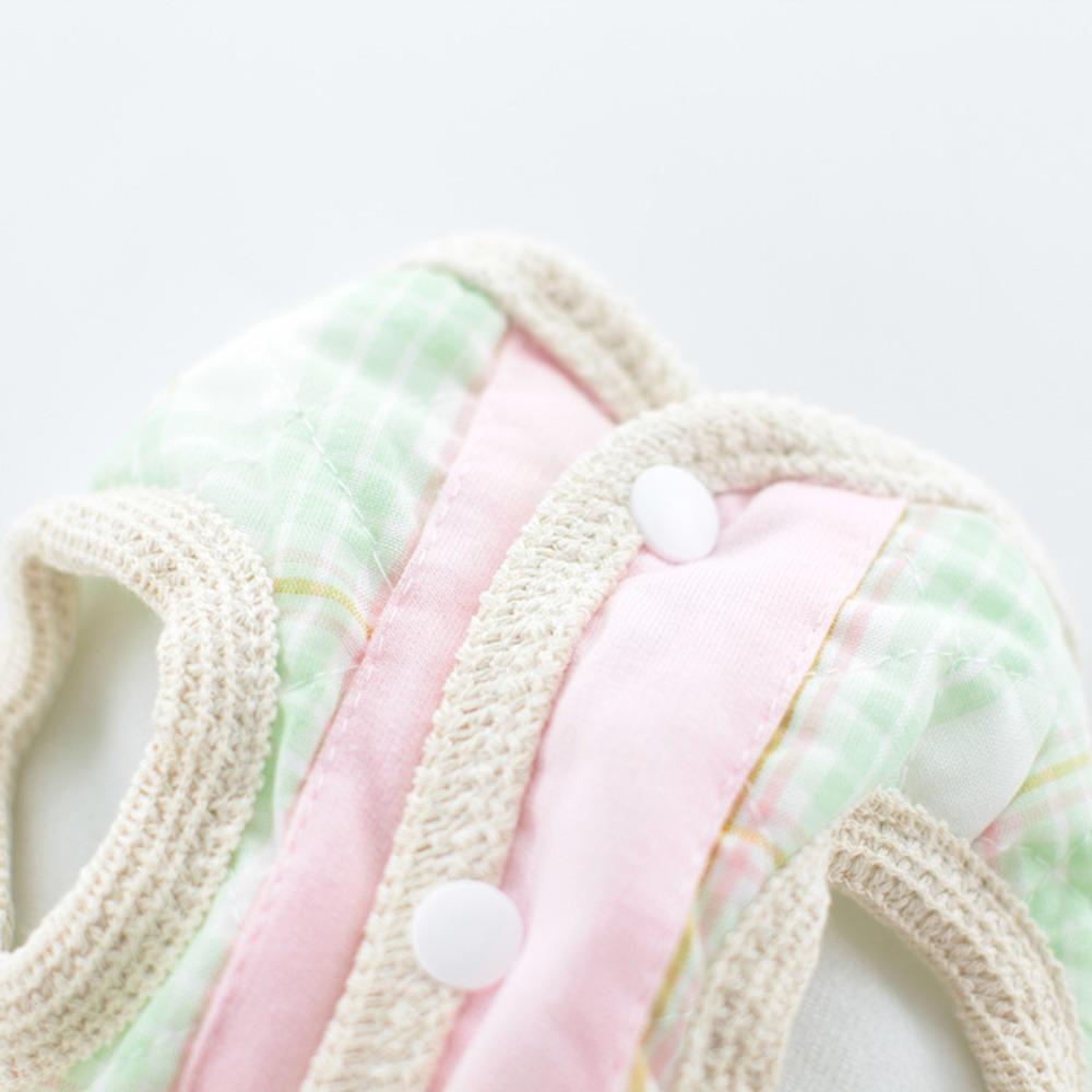 Pet Plaid Autumn and Winter Vest Bow Tie Bear Vest Teddy Dog Cartoon Plaid Cotton Coat Cute Jacket Puppy Clothes Jacket