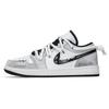 Air Jordan 1 Shy Leather Cushioning Low Top Vintage Basketball Shoes Unisex Gray White 553558-132(Team201-)