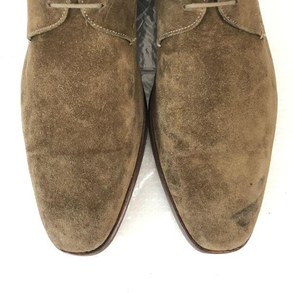 Hergestellt in Frankreich Heschung Handgefertigte Wildleder Schuhe Plain Toe Größe 10 28.5 Braun Business Schuhe(GEBRAUCHT)