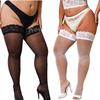Black White Thigh High Garter Stockings With Anti-Slip Ultra Thin Over Knee Girls Lolita Lace Socks For Women Plus Size