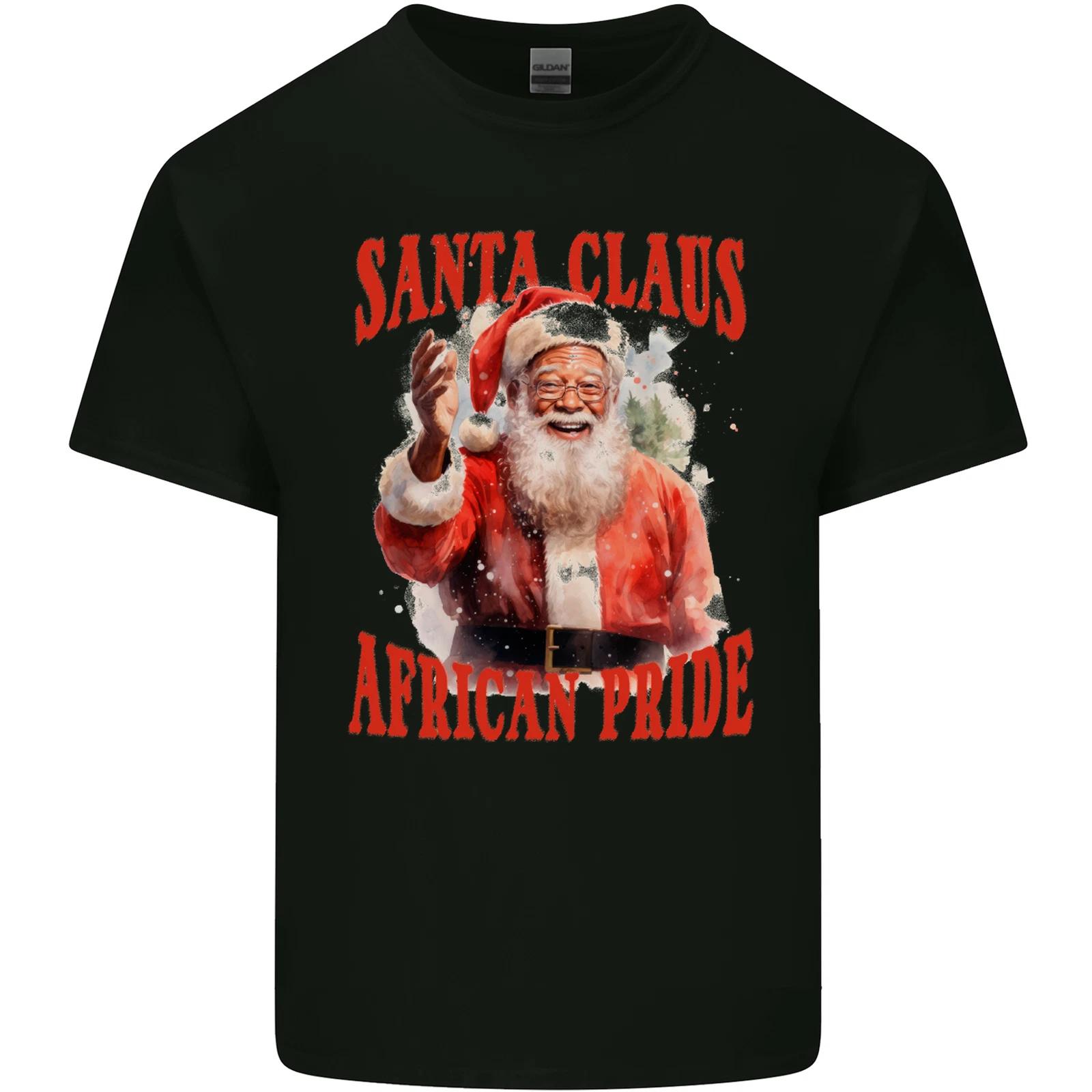 Black Santa Claus African Pride Christmas Kids T-Shirt Childrens S
