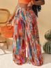 All Over Print Wide Leg Trousers, Boho Casual Pants for Daily Holiday Vacation Wear, Women's Bottoms for All Seasons