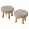 Non-Skid Solid Wood Small Foot Stool Soft Shoe Changing Chair Small Footstool Ottoman  Office