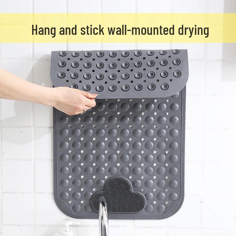 Eco-Friendly Odorless PVC Bathroom Non-Slip Mat with Suction Cups & Massage Foot Pad