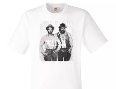 Unisex Marškinėliai 100% medvilnė Vyriški Moteriški Viršutiniai Drabužiai Bud Spencer ir Terence Hill Ieškomi Linksmas Baltas Marškinėlis -110-
