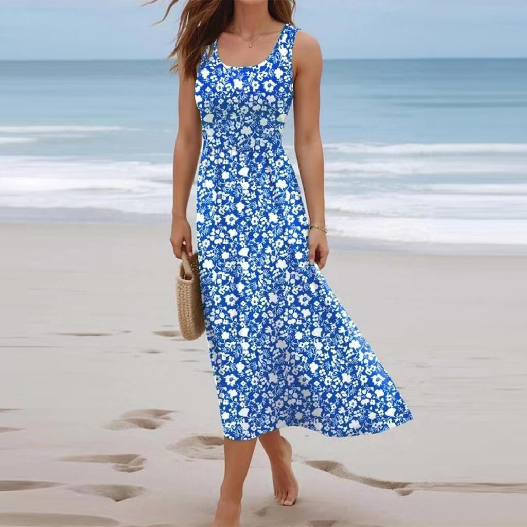Women's Printed Camisole Sleeveless Comfortable Beach Vacation Dress