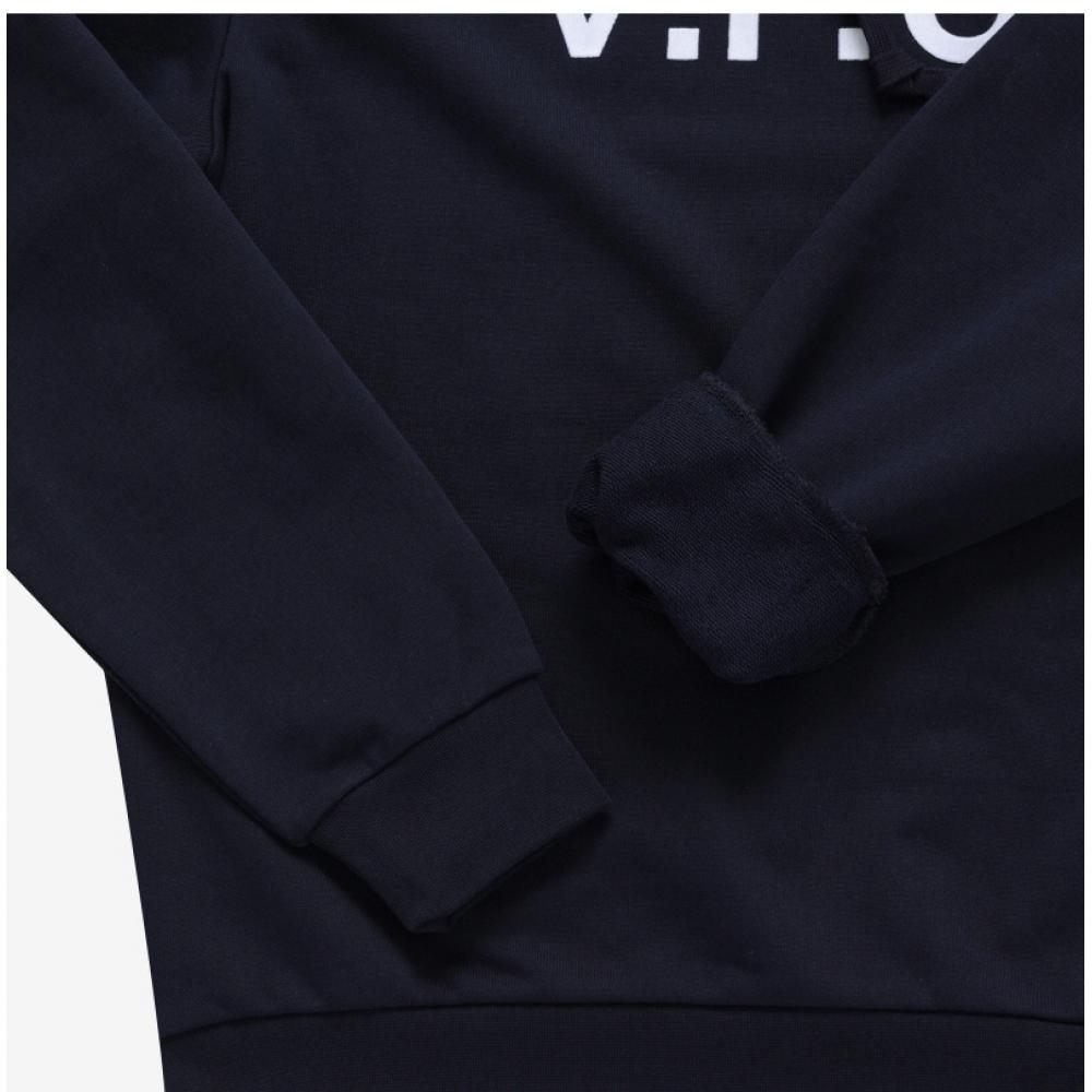 Apesse Cohbn M27908 Tiq Dunkelmarine Ecru Vpc Samt-Logo Standard Grand Common Kapuzenpullover