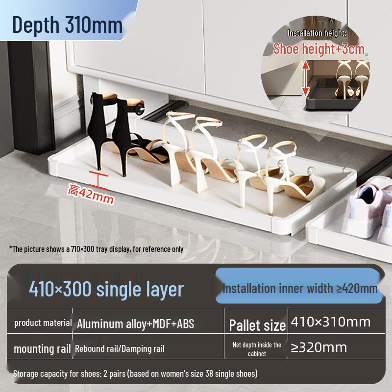 Shoe Cabinet with Kick Drawer and Slide Rail for Hallway