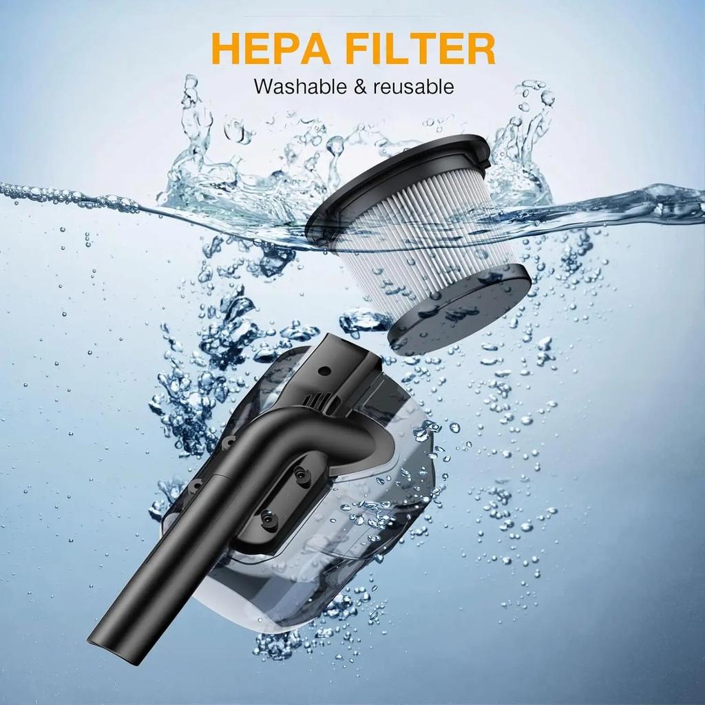 Car Vacuum Cleaner with 2pcs Filter Electric Cordless Vacuum for Home Car Pet Hair Clean For DeWalt 20V Battery