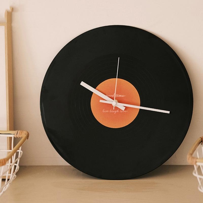 12inch Record Shape Wall Clock Nostalgic Designing Desk Clocks for Cafe and Living Room Decoration