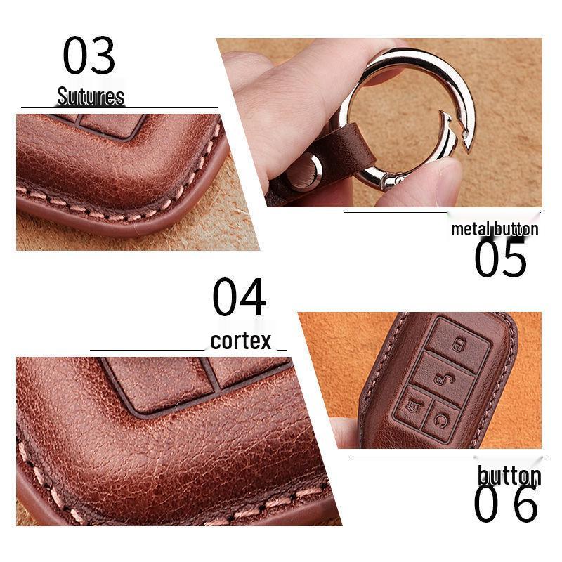BYD Yuan PRO Genuine Leather Key Case for Qin Fuel Version, Qin EV/535/e1, E3/E2/S2 Models